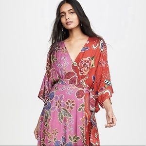 Farm Rio Red and Pink Maxi Dress